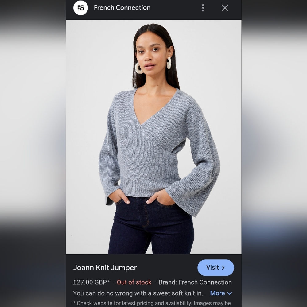 French Connection Women's Gray Knit Sweater